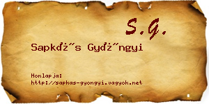 Sapkás Gyöngyi névjegykártya